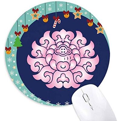 Lotus Flower Plant Pink Mouse Pad Jingling Bell Round Rubber Mat Lotus Flower Plant Pink Mouse Pad Jingling Bell Round Rubber Mat