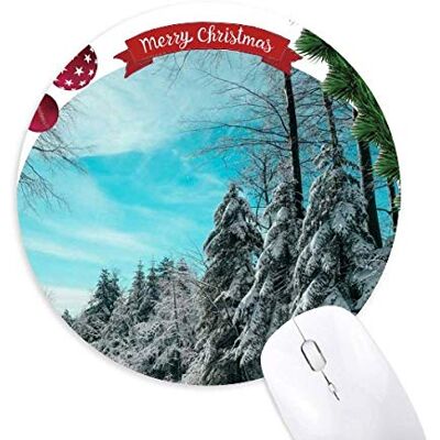 Pine Clouds Blue Sky Round Rubber Maus Pad Weihnachtsbaum Mat Pine Clouds Blue Sky Round Rubber Maus Pad Weihnachtsbaum Mat