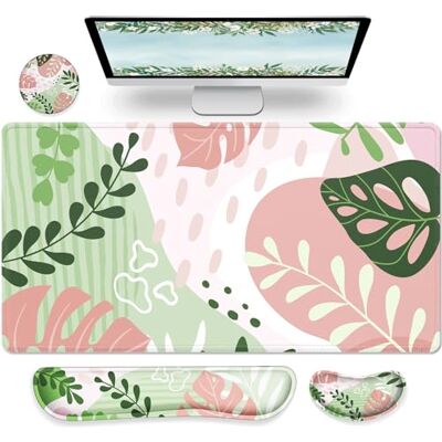 Gimars 4-in-1 XXL Gaming Mauspad mit Gelkissen, Ergonomisches Handballenauflage Tastatur, 800 x 305 mm Mousepad Tischunterlage, Gaming Zubehör Wrist Rest für PC, MacBook, Laptop, Morandi Pink Gimars 4-in-1 XXL Gaming Mauspad mit Gelkissen, Ergonomisches Handballenauflage Tastatur, 800 x 305 mm Mousepad Tischunterlage, Gaming Zubehör Wrist Rest für PC, MacBook, Laptop, Morandi Pink