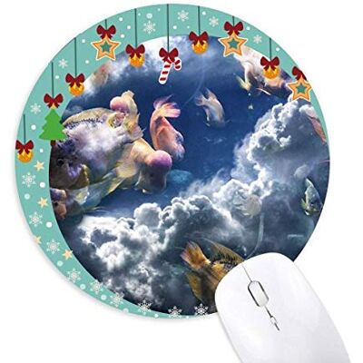 Ocean Colorful Fish Science Nature Picture Mouse Pad Jingling Bell Round Rubber Mat Ocean Colorful Fish Science Nature Picture Mouse Pad Jingling Bell Round Rubber Mat