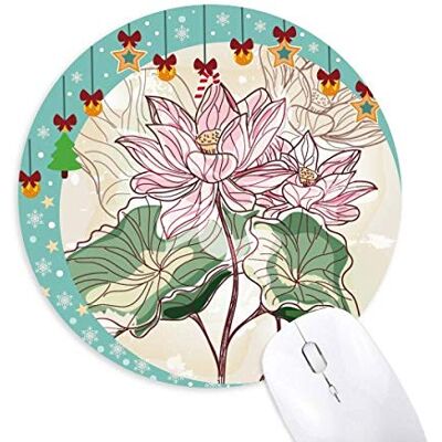 Flower Lotus Root Watercolor Plant Mouse Pad Jingling Bell Round Rubber Mat Flower Lotus Root Watercolor Plant Mouse Pad Jingling Bell Round Rubber Mat