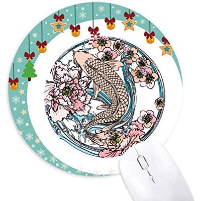 Carp Pink Lotus Pattern Geometrie Maus Pad Jingling Bell Round Rubber Mat Carp Pink Lotus Pattern Geometrie Maus Pad Jingling Bell Round Rubber Mat