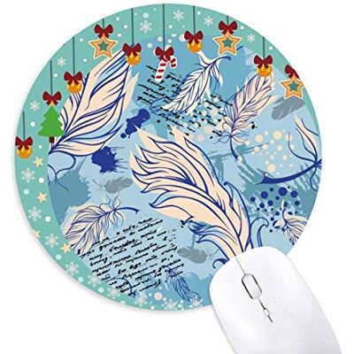 Feather Water Ocean Dot Letter Mouse Pad Jingling Bell Round Rubber Mat Feather Water Ocean Dot Letter Mouse Pad Jingling Bell Round Rubber Mat