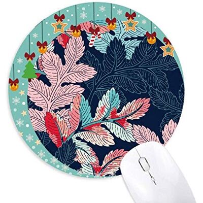 Pulvered Leaf Drawing Art Plant Mouse Pad Jingling Bell Round Rubber Mat Pulvered Leaf Drawing Art Plant Mouse Pad Jingling Bell Round Rubber Mat