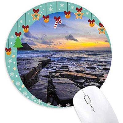Ocean Stone Water Science Nature Picture Mouse Pad Jingling Bell Round Rubber Mat Ocean Stone Water Science Nature Picture Mouse Pad Jingling Bell Round Rubber Mat