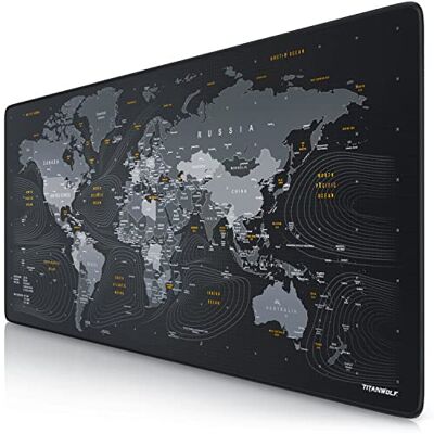 Titanwolf XXL Speed Gaming Mausmatte - Weltkarte - 900x400 mm Titanwolf XXL Speed Gaming Mausmatte - Weltkarte - 900x400 mm
