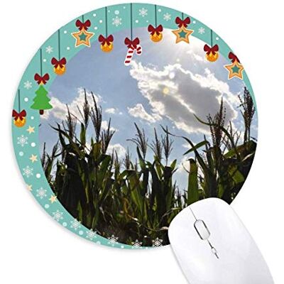 Blue Sky Clouds White Mouse Pad Jingling Bell Round Rubber Mat Blue Sky Clouds White Mouse Pad Jingling Bell Round Rubber Mat
