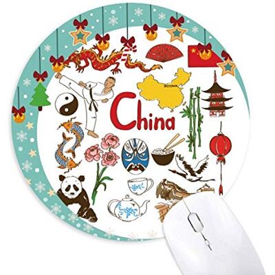 China Panda Landscap National Flag Mouse Pad Jingling Bell Round Rubber Mat China Panda Landscap National Flag Mouse Pad Jingling Bell Round Rubber Mat