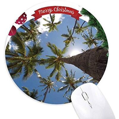 Bäume Sunshine Blue Sky Round Rubber Maus Pad Weihnachtsbaum Mat Bäume Sunshine Blue Sky Round Rubber Maus Pad Weihnachtsbaum Mat