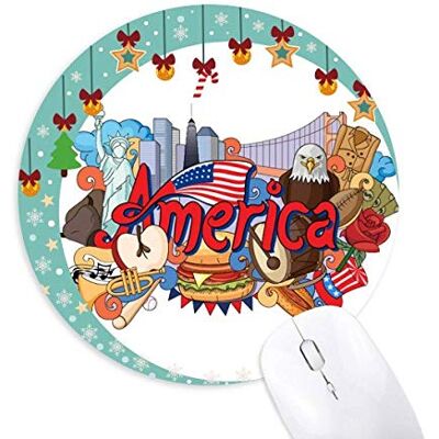 Eagle Liberty Burger America Graffiti Mouse Pad Jingling Bell Round Rubber Mat Eagle Liberty Burger America Graffiti Mouse Pad Jingling Bell Round Rubber Mat
