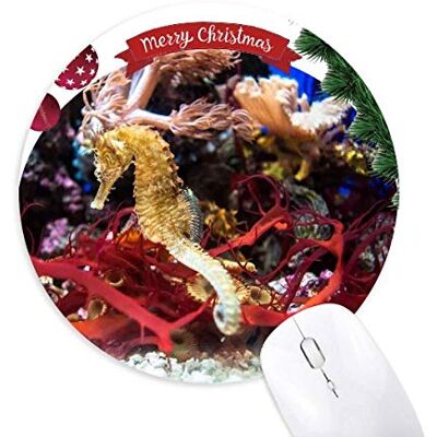 Ocean Deep Water Blue Hippocampus Water Round Rubber Mouse Pad Christmas Tree Mat Ocean Deep Water Blue Hippocampus Water Round Rubber Mouse Pad Christmas Tree Mat