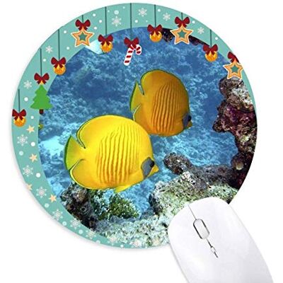 Ocean Water Fish Nature Picture Mouse Pad Jingling Bell Round Rubber Mat Ocean Water Fish Nature Picture Mouse Pad Jingling Bell Round Rubber Mat