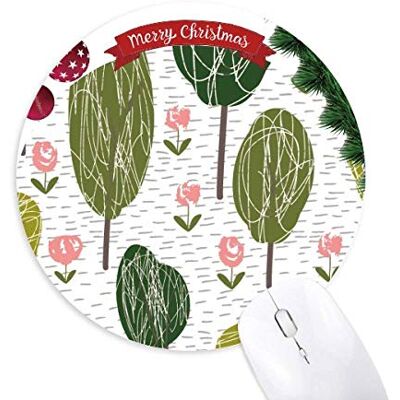 Tree Abstract Plants Art Pattern Round Rubber Mouse Pad Christmas Tree Mat Tree Abstract Plants Art Pattern Round Rubber Mouse Pad Christmas Tree Mat