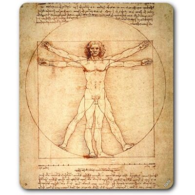 1art1 Leonardo Da Vinci Vitruvianischer Mensch, Circa 1490 Mauspad 23x19 cm 1art1 Leonardo Da Vinci Vitruvianischer Mensch, Circa 1490 Mauspad 23x19 cm