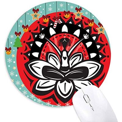 Lotus Silhouette feiern Mexiko mexikanische Maus Pad Jingling Bell Round Rubber Mat Lotus Silhouette feiern Mexiko mexikanische Maus Pad Jingling Bell Round Rubber Mat