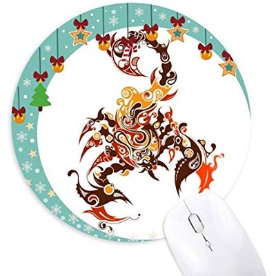 Colorful Scorpion Animal Art Silhouette Mouse Pad Jingling Bell Round Rubber Mat Colorful Scorpion Animal Art Silhouette Mouse Pad Jingling Bell Round Rubber Mat