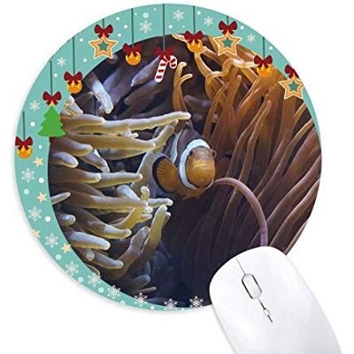 Ocean Anemone Fish Coral Science Nature Mouse Pad Jingling Bell Round Rubber Mat Ocean Anemone Fish Coral Science Nature Mouse Pad Jingling Bell Round Rubber Mat
