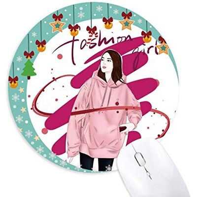 Fashion Girl Figure Art Design Illustration Maus Pad Jingling Bell Round Rubber Mat Fashion Girl Figure Art Design Illustration Maus Pad Jingling Bell Round Rubber Mat