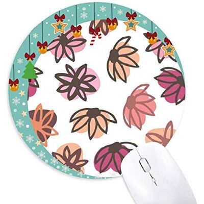 Petal Abstract Plants Art Pattern Mouse Pad Jingling Bell Round Rubber Mat Petal Abstract Plants Art Pattern Mouse Pad Jingling Bell Round Rubber Mat