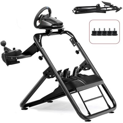 GTPLAYER Lenkradständer für Lenkrad Sim Racing Steering Wheel Stand G920 G29 G25 G27 G923 T300RS, mit Schalthebelhalterung, Höhe und Winkel verstellbar GTPLAYER Lenkradständer für Lenkrad Sim Racing Steering Wheel Stand G920 G29 G25 G27 G923 T300RS, mit Schalthebelhalterung, Höhe und Winkel verstellbar