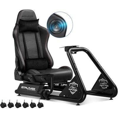 GTPLAYER Simulator Cockpit, SIM Racing Cockpit, rennsimulator lenkradständer mit Lautsprechern, Lenkrad und Pedalablage GTPLAYER Simulator Cockpit, SIM Racing Cockpit, rennsimulator lenkradständer mit Lautsprechern, Lenkrad und Pedalablage
