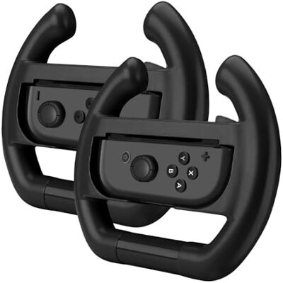 TNP Switch Lenkrad kompatibel mit Nintendo Switch Joy Con Controller, Lenkräder für Joycon, Lenkradhalterung/Steering Wheel Zubehör kompatibel mit Mario Kart, Rennspiel Spiele, 2er-Pack, Schwarz TNP Switch Lenkrad kompatibel mit Nintendo Switch Joy Con Controller, Lenkräder für Joycon, Lenkradhalterung/Steering Wheel Zubehör kompatibel mit Mario Kart, Rennspiel Spiele, 2er-Pack, Schwarz