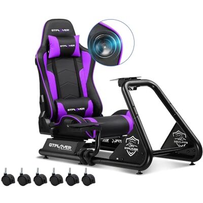 GTPLAYER Simulator Cockpit, SIM Racing Cockpit, rennsimulator lenkradständer mit Lautsprechern, Lenkrad und Pedalablage GTPLAYER Simulator Cockpit, SIM Racing Cockpit, rennsimulator lenkradständer mit Lautsprechern, Lenkrad und Pedalablage