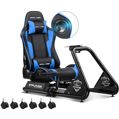 GTPLAYER Simulator Cockpit, SIM Racing Cockpit, rennsimulator lenkradständer mit Lautsprechern, Lenkrad und Pedalablage GTPLAYER Simulator Cockpit, SIM Racing Cockpit, rennsimulator lenkradständer mit Lautsprechern, Lenkrad und Pedalablage
