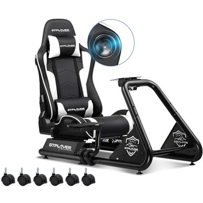 GTPLAYER Simulator Cockpit, SIM Racing Cockpit, rennsimulator lenkradständer mit Lautsprechern, Lenkrad und Pedalablage GTPLAYER Simulator Cockpit, SIM Racing Cockpit, rennsimulator lenkradständer mit Lautsprechern, Lenkrad und Pedalablage