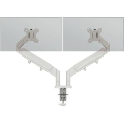 Leitz Ergo Platzsparender Doppel-Monitorarm für 17–32-Zoll-Monitore, Ergonomischer Monitorständer mit Links-/Rechtsdrehfunktion, Kippfunktion und 18 kg Tragkraft, Hellgrau, 65370085 Leitz Ergo Platzsparender Doppel-Monitorarm für 17–32-Zoll-Monitore, Ergonomischer Monitorständer mit Links-/Rechtsdrehfunktion, Kippfunktion und 18 kg Tragkraft, Hellgrau, 65370085