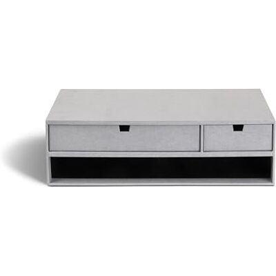 BIGSO BOX OF SWEDEN BIGSO TED Monitorständer – praktische Bildschirmerhöhung mit integrierten Schubladen und Kabelöffnung – Bürobedarf aus Faserplatte mit Papier – hellgrau BIGSO BOX OF SWEDEN BIGSO TED Monitorständer – praktische Bildschirmerhöhung mit integrierten Schubladen und Kabelöffnung – Bürobedarf aus Faserplatte mit Papier – hellgrau
