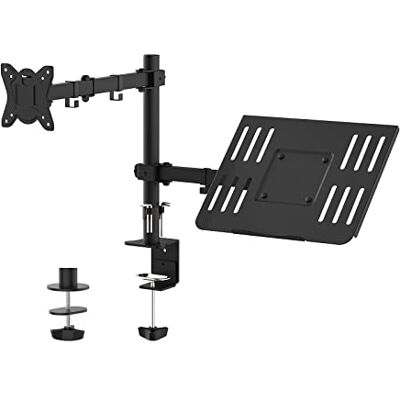 GRIFEMA Monitorhalterung mit Laptoparm – Ergonomische Monitor Laptop Halterung für 13–32 Zoll Monitor (bis 10 kg) & 11–17 Zoll Laptop, Neigbar & Drehbar, Stabil & Platzsparend, VESA 75x75/100x100 mm GRIFEMA Monitorhalterung mit Laptoparm – Ergonomische Monitor Laptop Halterung für 13–32 Zoll Monitor (bis 10 kg) & 11–17 Zoll Laptop, Neigbar & Drehbar, Stabil & Platzsparend, VESA 75x75/100x100 mm