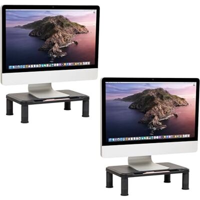 Mind Reader Monitorständer, 2er-Set, höhenverstellbar, Laptop, Computer, Erhöhung, Büro, 36,8 cm L x 26,7 cm B x 13,3 cm H, Schwarz Mind Reader Monitorständer, 2er-Set, höhenverstellbar, Laptop, Computer, Erhöhung, Büro, 36,8 cm L x 26,7 cm B x 13,3 cm H, Schwarz