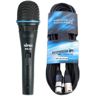 Mipro MM-58 Dynamisches Mikrofon mit keepdrum XLR-Kabel Mipro MM-58 Dynamisches Mikrofon mit keepdrum XLR-Kabel