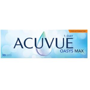 Acuvue OASYS MAX 1-DAY FOR ASTIGMATISM – 30 Tageskontaktlinsen mit -3.75 dpt, Cyl -0.75, Ach 90 & BC 8.5 Acuvue OASYS MAX 1-DAY FOR ASTIGMATISM – 30 Tageskontaktlinsen mit -3.75 dpt, Cyl -0.75, Ach 90 & BC 8.5