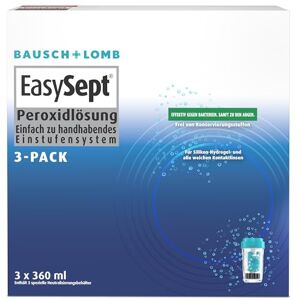 Bausch + Lomb EasySept Peroxidlösung Kontaktlinsendesinfektions-Lösung für weiche Kontaktlinsen, Einstufen-Peroxidsystem mit Behälter, 3er Pack, 3 x 360 ml Bausch + Lomb EasySept Peroxidlösung Kontaktlinsendesinfektions-Lösung für weiche Kontaktlinsen, Einstufen-Peroxidsystem mit Behälter, 3er Pack, 3 x 360 ml