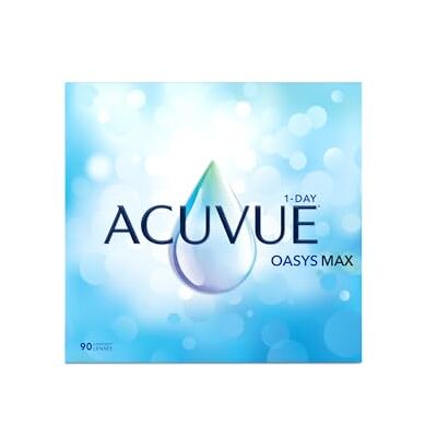 Acuvue OASYS MAX 1-Day Tageskontaktlinsen – Helfen dabei, das Gefühl von müden & trockenen Augen zu reduzieren – 90 Tageskontaktlinsen mit -2.25 dpt und BC 8.5 – UV Schutz & angenehmes Tragegefühl Acuvue OASYS MAX 1-Day Tageskontaktlinsen – Helfen dabei, das Gefühl von müden & trockenen Augen zu reduzieren – 90 Tageskontaktlinsen mit -2.25 dpt und BC 8.5 – UV Schutz & angenehmes Tragegefühl