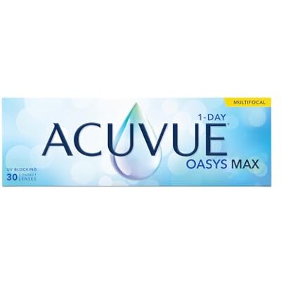 Acuvue OASYS MAX 1-Day MULTIFOCAL Tageskontaktlinsen – 30 Gleitsichtlinsen für den Nah-, Zwischen- und Fernbereich – Tageskontaktlinsen mit -3.50 dpt und BC 8.4 – UV Schutz & angenehmes Tragegefühl Acuvue OASYS MAX 1-Day MULTIFOCAL Tageskontaktlinsen – 30 Gleitsichtlinsen für den Nah-, Zwischen- und Fernbereich – Tageskontaktlinsen mit -3.50 dpt und BC 8.4 – UV Schutz & angenehmes Tragegefühl