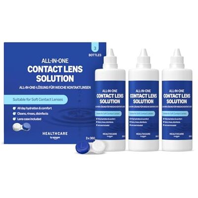 Amazon Healthcare All-In-One Lösung für weiche Kontaktlinsen – Bio-verträglich für empfindliche Augen, 3 x 360 ml Amazon Healthcare All-In-One Lösung für weiche Kontaktlinsen – Bio-verträglich für empfindliche Augen, 3 x 360 ml