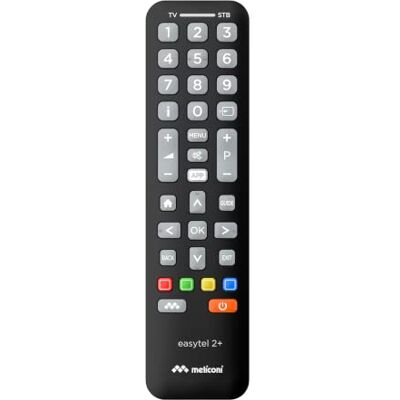 Meliconi Easytel 2+, Universal 2-in-1 Fernbedienung, Fernbedienung Kompatibel mit Samsung, LG und Sony und Anderen Marken, Ersetzt Fernbedienungen für 2 Geräte, TV, Digital- und Satellitendecoder Meliconi Easytel 2+, Universal 2-in-1 Fernbedienung, Fernbedienung Kompatibel mit Samsung, LG und Sony und Anderen Marken, Ersetzt Fernbedienungen für 2 Geräte, TV, Digital- und Satellitendecoder