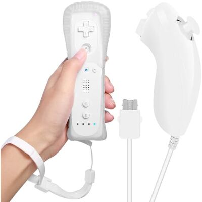 Nintendo Nizirioo Wii-Fernbedienung Gamecontroller: Wii Fernbedienungen, Wii Controller Remote mit Nunchuck für Wii Vernbedinung Remote Plus Ersatz Kontroller, Wii Fernbedienung für Wii/WiiU Konsole(Weiß) Nintendo Nizirioo Wii-Fernbedienung Gamecontroller: Wii Fernbedienungen, Wii Controller Remote mit Nunchuck für Wii Vernbedinung Remote Plus Ersatz Kontroller, Wii Fernbedienung für Wii/WiiU Konsole(Weiß)