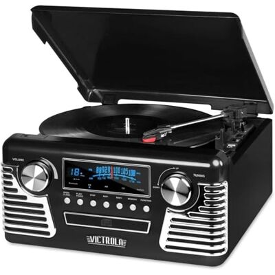 Victrola Tragbarer CD Player mit Bluetooth Wandmontierbarer CD-Musik-Player Home Audio Boombox mit Fernbedienung (White) Victrola Tragbarer CD Player mit Bluetooth Wandmontierbarer CD-Musik-Player Home Audio Boombox mit Fernbedienung (White)