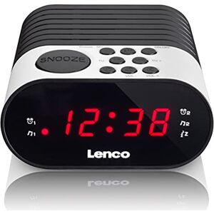 Lenco Uhrenradio mit LED-Display, 2 Weckzeiten, Dual Alarm, Sleeptimer, Schlummerfunktion, in 3 Farben,, Schwarz, Weiß Lenco Uhrenradio mit LED-Display, 2 Weckzeiten, Dual Alarm, Sleeptimer, Schlummerfunktion, in 3 Farben,, Schwarz, Weiß