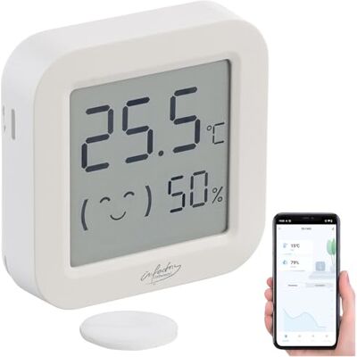 infactory Mini Thermometer: Mini-Thermo-/Hygrometer, Komfort-Anzeige, LCD-Display, Bluetooth, App (Thermometer Hygrometer, Zimmer, Baby) infactory Mini Thermometer: Mini-Thermo-/Hygrometer, Komfort-Anzeige, LCD-Display, Bluetooth, App (Thermometer Hygrometer, Zimmer, Baby)