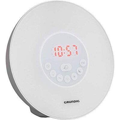 Grundig Radiowecker mit Sonnenaufgangssimulation Stimmungslicht mit verschiedenen LED-Farben Aufwachen durch natürliche Klänge oder Radio Schlummer-Funktion Grundig Radiowecker mit Sonnenaufgangssimulation Stimmungslicht mit verschiedenen LED-Farben Aufwachen durch natürliche Klänge oder Radio Schlummer-Funktion