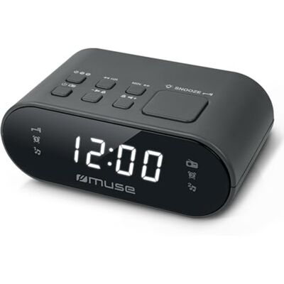 MUSE M-10 CR Radiowecker mit LED-Display, Zwei Weckzeiten dimmbar 20 Sendespeicher FM Tuner Schwarz MUSE M-10 CR Radiowecker mit LED-Display, Zwei Weckzeiten dimmbar 20 Sendespeicher FM Tuner Schwarz
