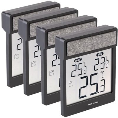 Pearl Thermometer: 4er-Set Außen-Fensterthermometer mit Höchst- & Tiefstwerte-Anzeige (Aussenthermometer, Gewächshaus) Pearl Thermometer: 4er-Set Außen-Fensterthermometer mit Höchst- & Tiefstwerte-Anzeige (Aussenthermometer, Gewächshaus)