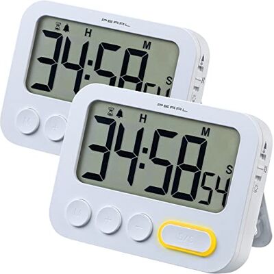 Pearl Kurzzeitmesser: 2er-Set Digitale Küchentimer mit Ton-, LED- und Vibrationsalarm (Uhr mit Vibrationsalarm, Timer-Wecker Schwerhörige, Uhren) Pearl Kurzzeitmesser: 2er-Set Digitale Küchentimer mit Ton-, LED- und Vibrationsalarm (Uhr mit Vibrationsalarm, Timer-Wecker Schwerhörige, Uhren)