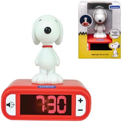 Lexibook , Snoopy, Nachtlicht-Wecker, RL800PNLXB Klänge und Melodien, LCD-Display mit Hintergrundbeleuchtung, Leuchtend, Schlummerfunktion, Rot Lexibook , Snoopy, Nachtlicht-Wecker, RL800PNLXB Klänge und Melodien, LCD-Display mit Hintergrundbeleuchtung, Leuchtend, Schlummerfunktion, Rot