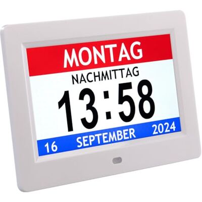 infactory Uhr für Demenzkranke: Digital-Uhr mit 7"-Display, Wecker, Medizin-Erinnerung, Mediaplayer (Tischuhr für Demenzkranke, Digital Kalender, LCD) infactory Uhr für Demenzkranke: Digital-Uhr mit 7"-Display, Wecker, Medizin-Erinnerung, Mediaplayer (Tischuhr für Demenzkranke, Digital Kalender, LCD)